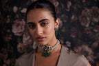 Open Setting Choker with Green Stone