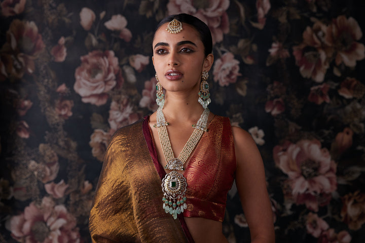 Vilandi Long Necklace with Panna and Russian Sujni